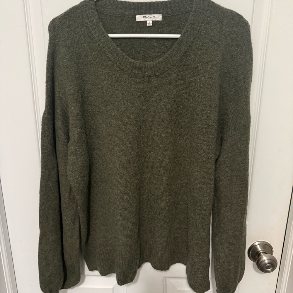 Madewell Women’s Wool Blend Crewneck Sweater Minimalist Fall Winter Pullover Lg